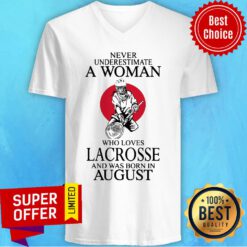 Never Underestimte A Woman Lacrosse August V-neck