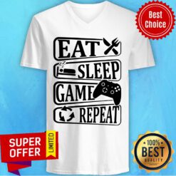 Nice Eat Sleep Game Repeat V-neck