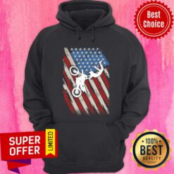 Nice Motocross American Flag Hoodie