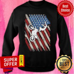 Nice Motocross American Flag Sweatshirt