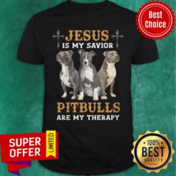Pitbull Jesus Is My Savior Are My Therapy Shirt
