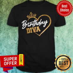 Premium Crown Heart Birthday Diva Shirt