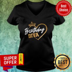 Premium Crown Heart Birthday Diva V-neck