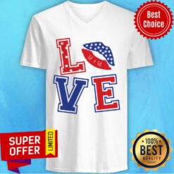 Premium Love American Flag V-neck