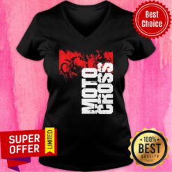 Premium Motocross Red Cross V-neck
