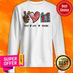 Premium Peace Love Reading Book Sweatshirt
