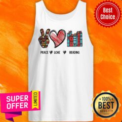 Premium Peace Love Reading Book Tank Top