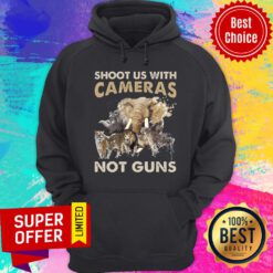 Roar Shoot Us With Cameras Not Guns Hoodie