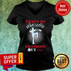 That's My Awesome Grandson Out There Baseball V-neck