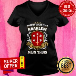 Waar Ik Ook Heenga Haarlem Mijin Thuis Flag V-neck