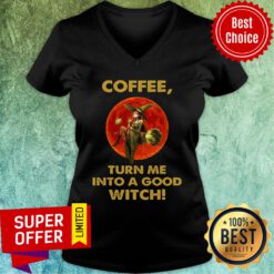 Witch And Moon Coffee Turn Me Into A Good V-neck