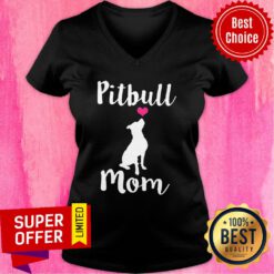 Womens Pitbull Mom Crewneck V-neck