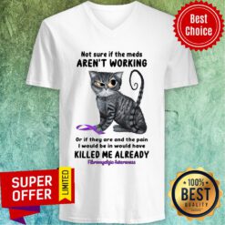 Angry Cat Not Sure If The Meds Aren't Working Of If They Are And The Pain Killed Me Already V-neck