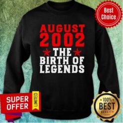 August 2002 19th Birthday The Birth Of Legends Us 2021 Sweatshirt