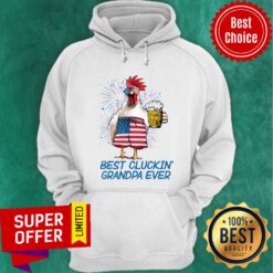 Best Cluckin Grandpa Ever Chicken Beer USA Flag Hoodie
