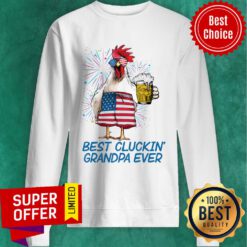 Best Cluckin Grandpa Ever Chicken Beer USA Flag Sweatshirt