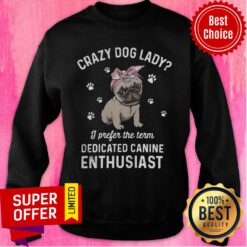 Bulldog Crazy Dog Lady I Prefer The Term Dedicated Canine Enthusiast Paw Dog Sweatshirt