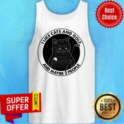 Cat I Like Cats And Golf And Maybe 3 People Tank Top