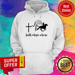 Cross Heart Beat Faith Hope Horse Hoodie