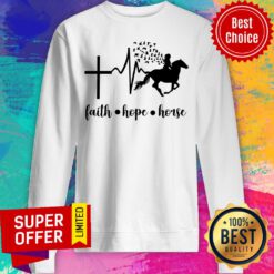 Cross Heart Beat Faith Hope Horse Sweatshirt