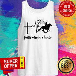 Cross Heart Beat Faith Hope Horse Tank Top