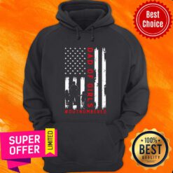 Dad Of Girls Outnumbered Flag Hoodie