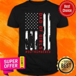 Dad Of Girls Outnumbered Flag Shirt