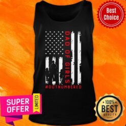 Dad Of Girls Outnumbered Flag Tank Top