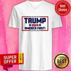 Donald Trump 2024 America First V-neck