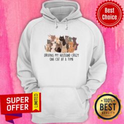 Driving My Husband Crazy One Cat At A Time Hoodie