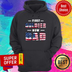 First Goldien Now Dad Maximilian Genevieve American Flag Hoodie