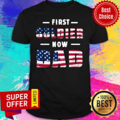 First Goldien Now Dad Maximilian Genevieve American Flag Shirt