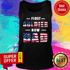 First Goldien Now Dad Maximilian Genevieve American Flag Tank Top