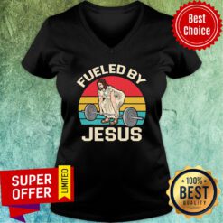 Funny Fueled By Jesus Vintage V-neck