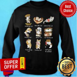 Hambuger Cat Pancake Cat Salmon Roe Cat Noodle Cat Sweatshirt