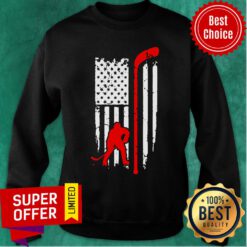 Hockey American Flag Hockey Stick Sweatshirt