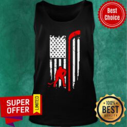 Hockey American Flag Hockey Stick Tank Top