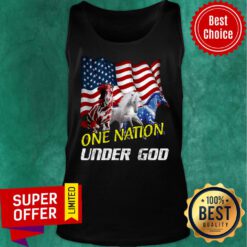 Horse One Nation Under God American Flag Tank Top