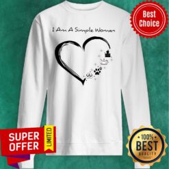 I Am A Simple Woman Cake Dog Paw And Flip Flop Sweatshirt