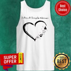 I Am A Simple Woman Cake Dog Paw And Flip Flop Tank Top