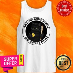 I Like Cats And Softball And Maybe 3 People Tank Top