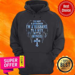 Im Not A Widower Husband Wife Wings Cross Hoodie