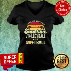 Just A Girl Who Loves Sunshine Volleyball Softball V-neck
