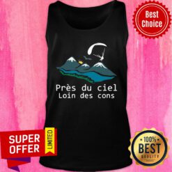 Man Parachute Mountain Pres Du Ciel Loin Des Cons Tank Top