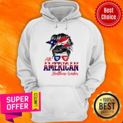 Messy Bun Girl American Flag Healthcare Worker Glass Hoodie