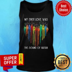 My First Love Was The Sound Of Guitar Heart Color Tank Top