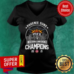 Phoenix Suns Western Conference Champions 2021 Baseball PHX V-neck
