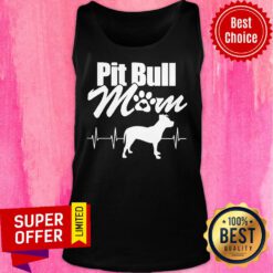 Pitbull Mom Heart Beat Tank Top