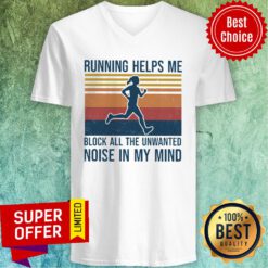Running Helps Me Block All The Unwanted Noise Mind Vintage V-neck