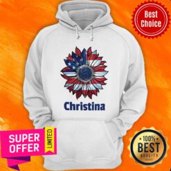 Sunflower American Flag Christina Hoodie